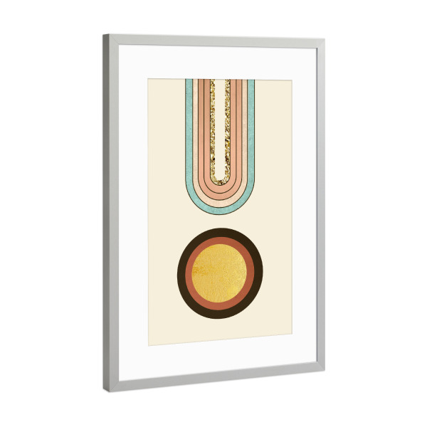 Poster mit Rahmen Silber "Mitte des Jahrhunderts H" artboxONE - Abstrakt,Geometrie