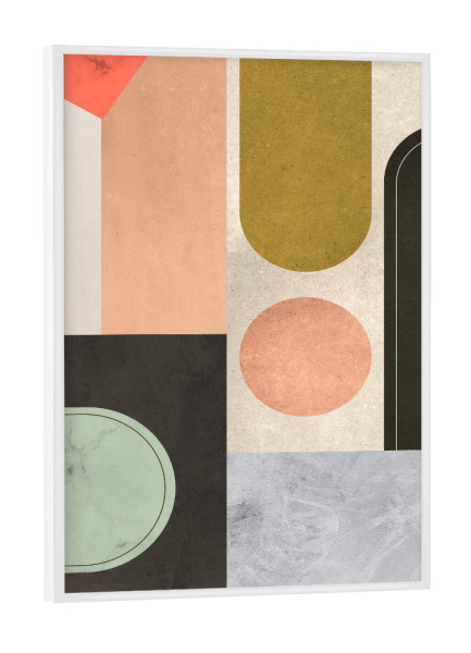 Poster mit weißem Rahmen "Mitte des Jahrhunderts C" artboxONE - Abstrakt,Geometrie