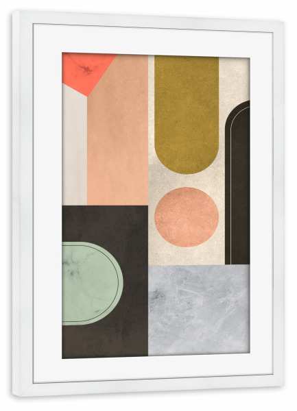 Poster mit Rahmen weiß "Mitte des Jahrhunderts C" artboxONE - Abstrakt,Geometrie