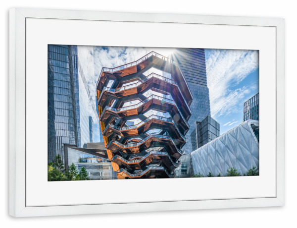 Poster mit Rahmen weiß "Hudson yards NYC" artboxONE - Städte / New York,Architektur,Reise / Länder