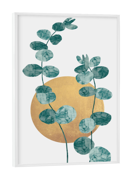 Poster mit weißem Rahmen "Geometric and botanical I" artboxONE - Natur,Floral