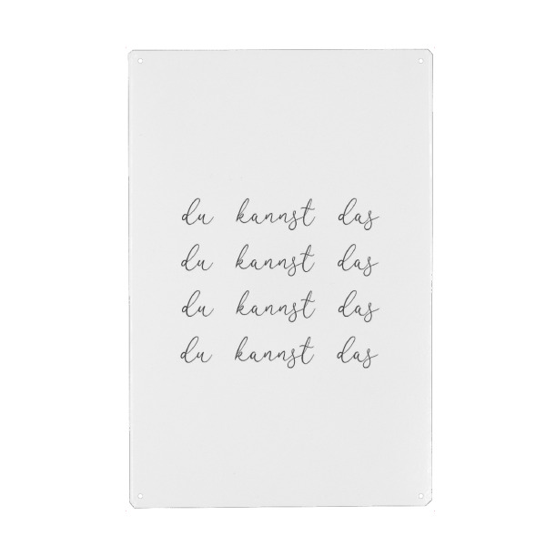 Metall Poster "Dukannstdas" artboxONE - Typografie,Schwarzweiß,Liebe,Buchstaben / D,Buchstaben / P