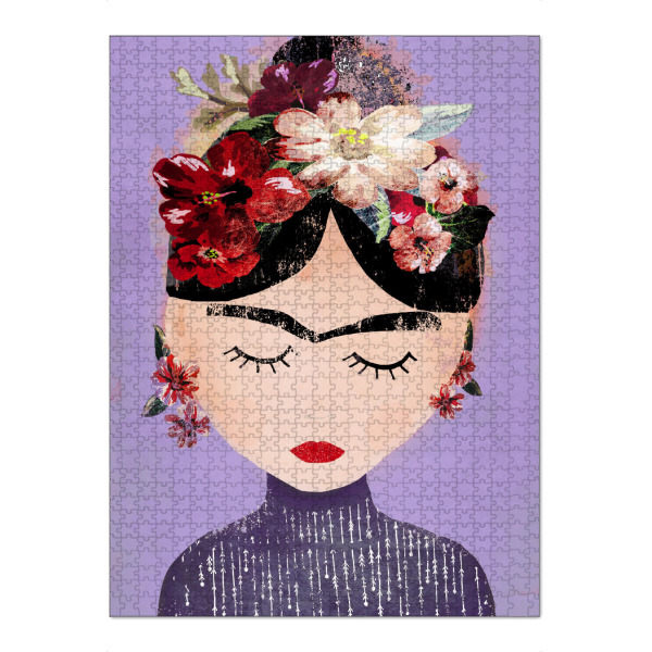 Puzzle Ravensburger "Frida (Purple)" artboxONE - Floral,Menschen,Für Mama