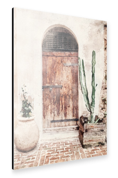 Alu-Dibond "Aquarell Tür B" 30x20 cm artboxONE