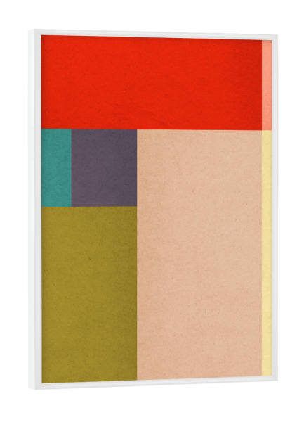 Poster mit weißem Rahmen "Colorful geometric composition E" artboxONE - Abstrakt,Geometrie - Abstrakt,Geometrie,Formen,Aqarell,Bunt