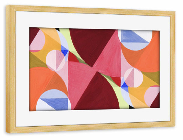 Poster mit Rahmen kiefer "Area Broken by Perpendiculars" artboxONE - Abstrakt,Geometrie