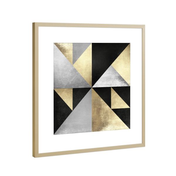 Poster mit Rahmen Gold "Marble and gold A" artboxONE - Abstrakt,Geometrie