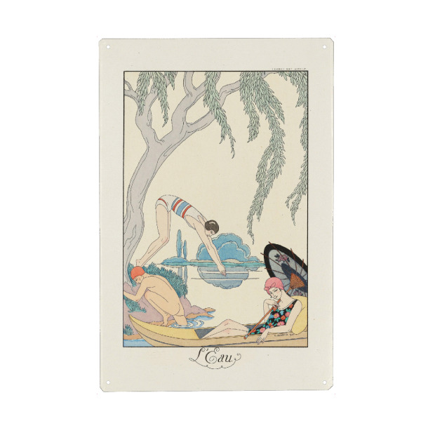 Holzbild "George Barbier - Das Wasser" artboxONE - Natur,Menschen,Fashion