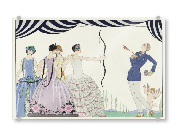 Acrylglasbild "George Barbier - Visez au Coeur" artboxONE - Menschen,Liebe,Fashion