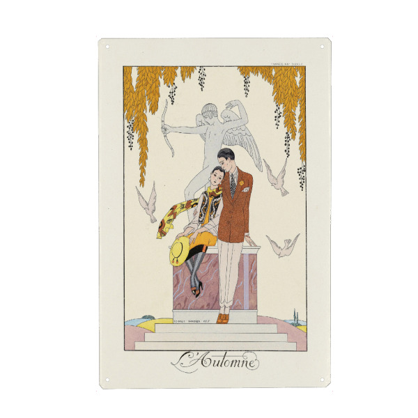 Holzbild "George Barbier - Herbst" artboxONE - Natur,Menschen,Liebe