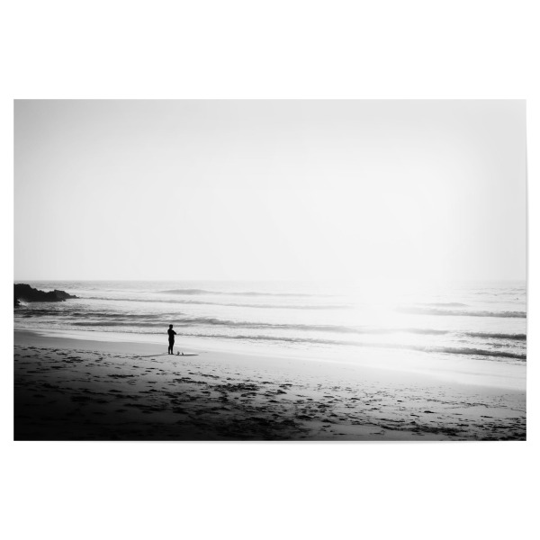 Poster "Warten auf die Welle" artboxONE - Reise,Abstrakt,Reise / Strand und Meer,Sport,Reise / Länder - Blackandwhite,Schwarzweiß,Surfen