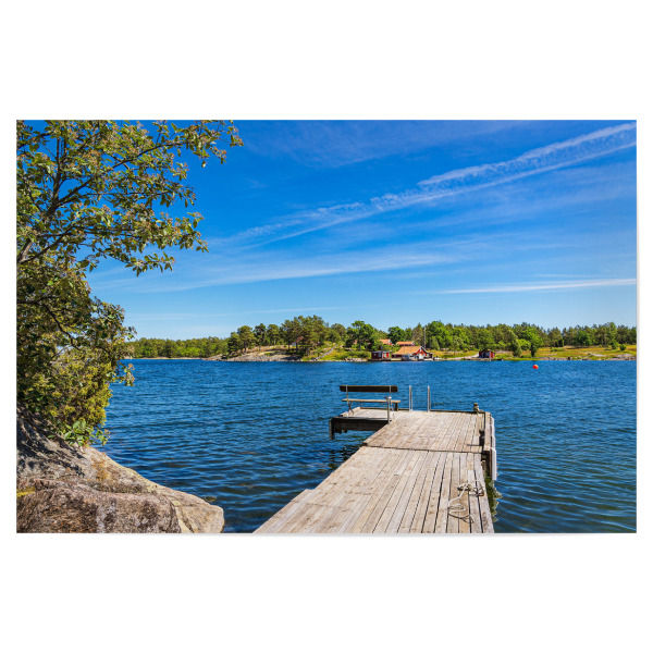 Poster "Steg, Sitzbank, Bäume, Meer" artboxONE - Natur,Reise,Reise / Strand und Meer,Reise / Länder