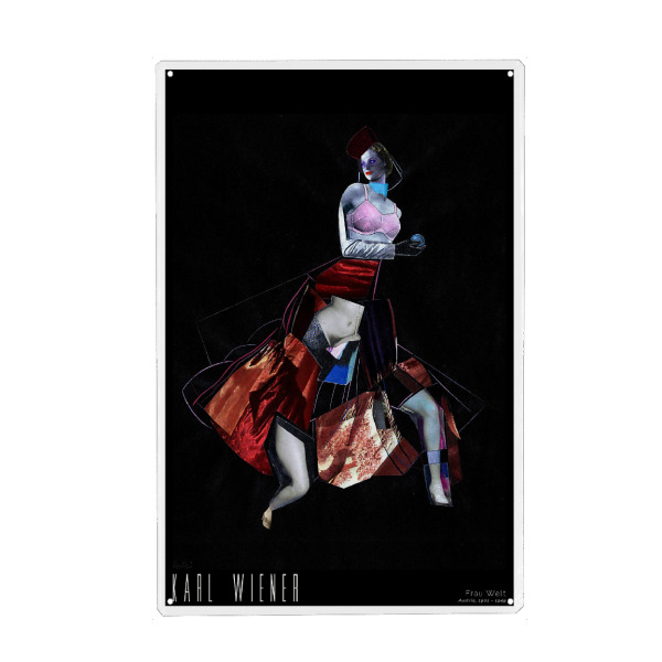 Metall Poster "Karl Wiener - Collage Duo" artboxONE - Typografie,Menschen,Fashion