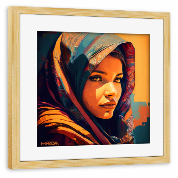 Poster mit Rahmen kiefer "Frau in Marokko" artboxONE - Natur,Reise,Reise / Afrika,Fashion,Für Mama - Marokko,Frau,Woman,Afrika,Portrait