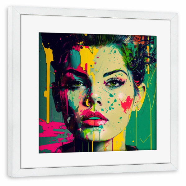 Poster mit Rahmen weiß "ARTIST" artboxONE - Abstrakt - Art,Frau,Portrait,Woman,Abstrakt