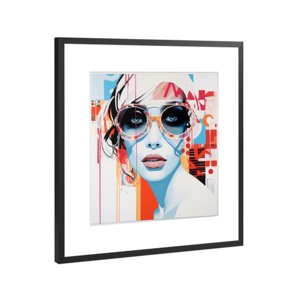 Poster mit Rahmen Schwarz (Metallic) "POP CULTURE" artboxONE - Menschen - Menschen,Portrait,Weiss,Frau,Künstler,Art,Kunst