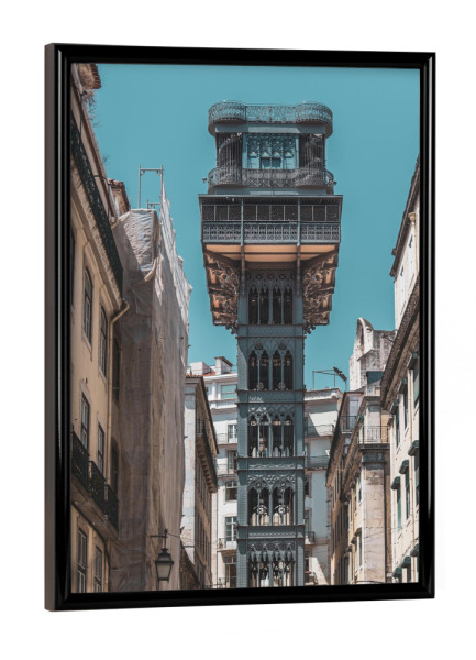 Poster mit schwarzem Rahmen "Elevador de santa justa" artboxONE - Architektur,Geometrie,Reise / Länder