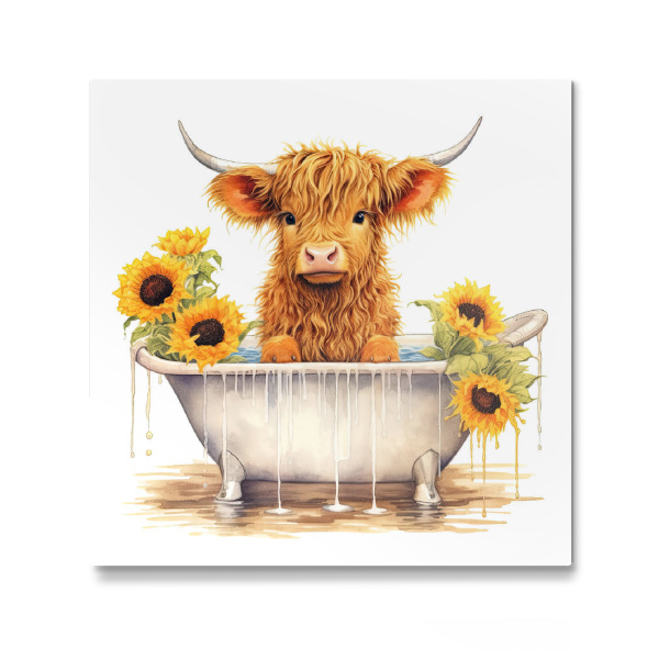 Galerie-Print "Highland Cow Tub O" 30x30 cm artboxONE