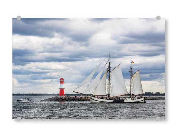 Acrylglasbild "Molenturm und Segelschiff" artboxONE - Natur,Reise,Architektur,Reise / Strand und Meer