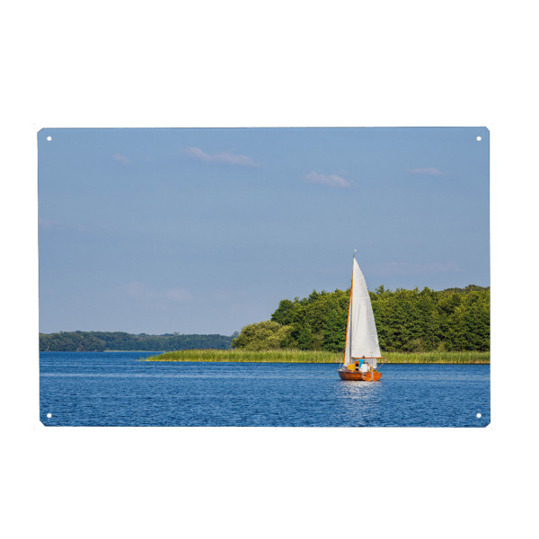 Metall Poster "Segelboot auf dem Schaalsee" artboxONE - Natur,Reise