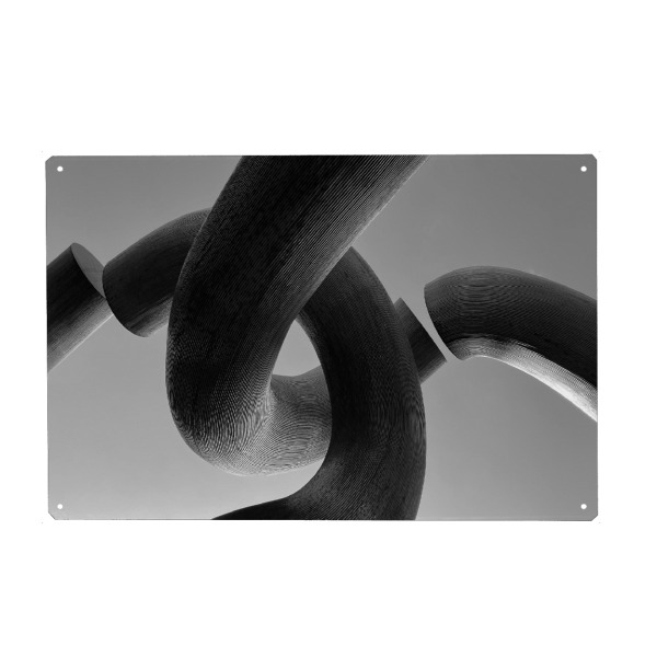 Metall Poster "Miteinander" artboxONE - Städte / Berlin,Reise,Abstrakt,Schwarzweiß,Architektur - Berlin,Architektur,Skulptur - Blechschild