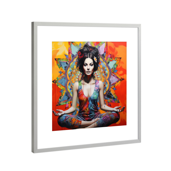 Poster mit Rahmen Silber "YOGA-FRAU" artboxONE - Liebe,Sport,Für Mama - Yoga,Sport,Spirituell,Frau,Entspannen