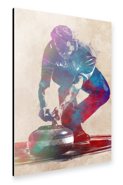 Alu-Dibond "Curling-Sportkunst A" 30x20 cm artboxONE