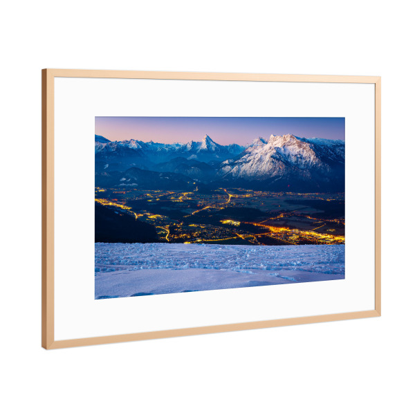 Poster mit Rahmen Kupfer "Winter in Salzburg" artboxONE - Natur,Reise - Watzmann,Alpen,Salzburg,Gaisberg,Winter,Schnee,österreich
