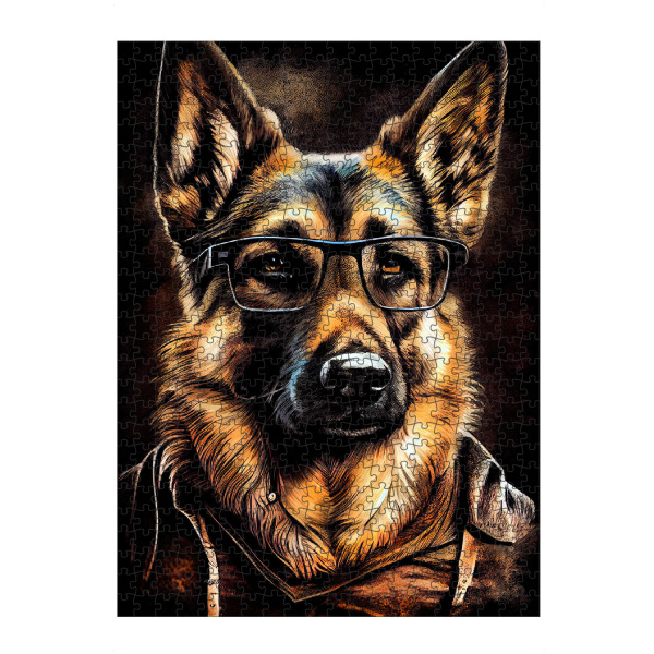 Puzzle Ravensburger "Hipster-Hund Rocky" artboxONE - Für Kinder,Tiere - Hund,Hunde,Hipster,Indie,Tiere,Haustier,Hipster-katze,Illustration,Grafik