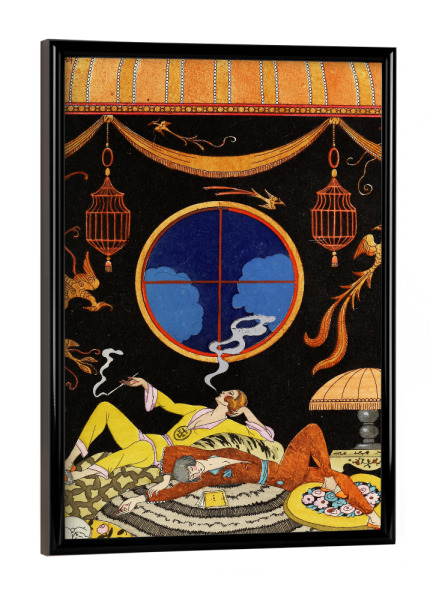 Poster mit schwarzem Rahmen "George Barbier - La Paresse" artboxONE - Menschen,Fashion,Festivals