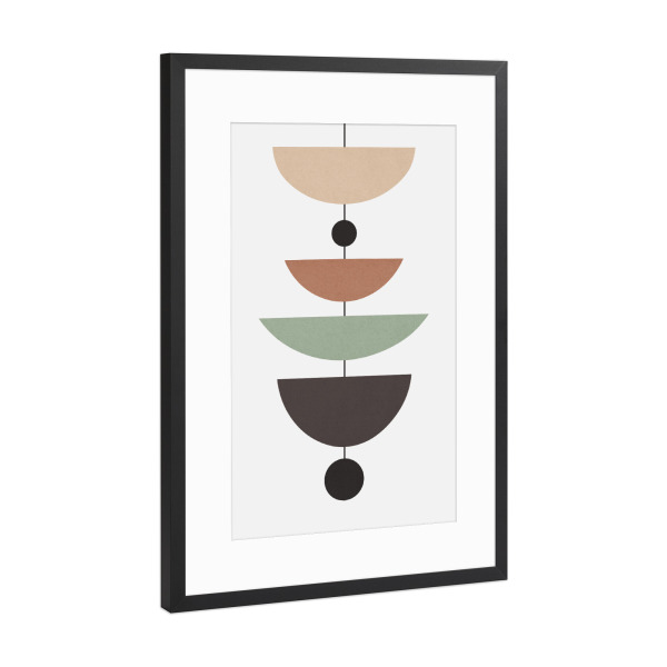 Poster mit Rahmen Schwarz (Metallic) "Semicircles A" artboxONE - Abstrakt,Geometrie