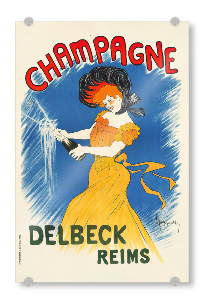 Acrylglasbild "Vintage Plakat - Champagne" artboxONE - Typografie,Menschen,Essen & Trinken / Alkohol
