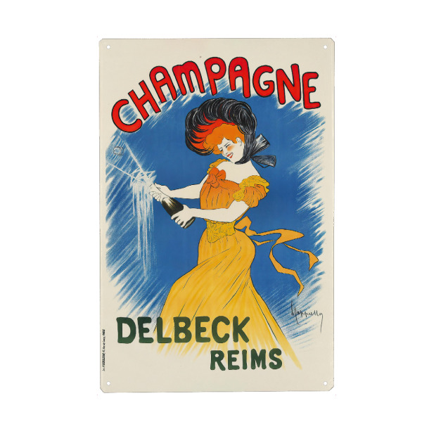 Holzbild "Vintage Plakat - Champagne" artboxONE - Typografie,Menschen,Essen & Trinken / Alkohol