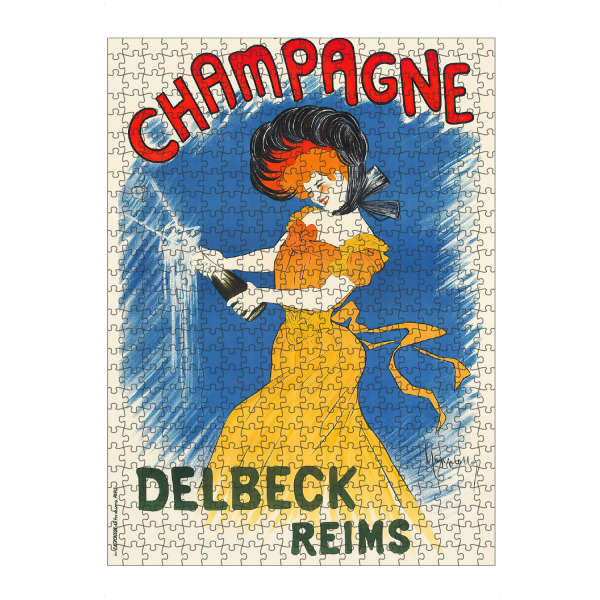 artboxONE Puzzle "Vintage Plakat - Champagne" artboxONE - Typografie,Menschen,Essen & Trinken / Alkohol
