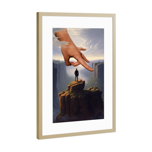 Poster mit Rahmen Gold "Flick" artboxONE - Natur,Lustig - Vintage,Retro,Pop-art,Moderne kunst,Zeitgenössische kunst,Lustig,Humor,Digitale collage