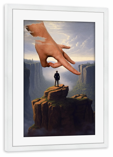 Poster mit Rahmen weiß "Flick" artboxONE - Natur,Lustig - Vintage,Retro,Pop-art,Moderne kunst,Zeitgenössische kunst,Lustig,Humor,Digitale collage