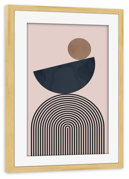 Poster mit Rahmen kiefer "Composition of circles E" artboxONE - Abstrakt,Geometrie