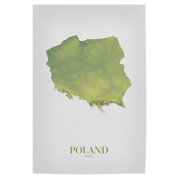 Poster 30x20 cm "Polen 3D-Karte" artboxONE - Reise,Kartografie - Polen,Polen,Polen-karte,Polen 3d-karte,Polnisch,Minimal,Minimalistisch