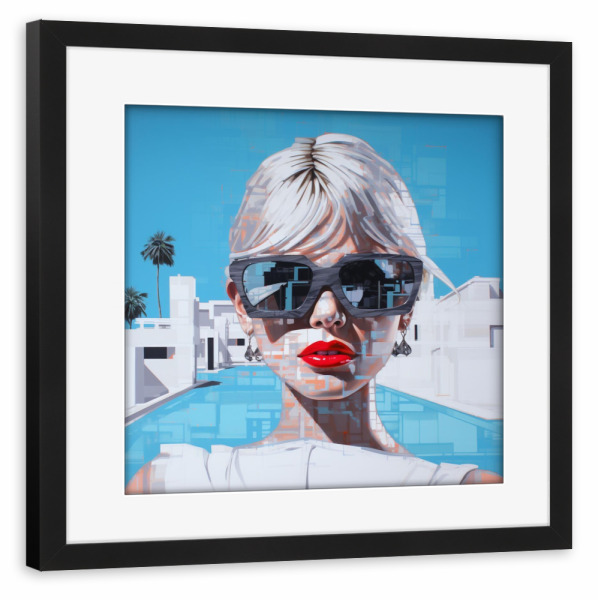 Poster mit Rahmen schwarz "IBIZA" artboxONE - Reise - Ibiza,Spanien,Frau,Portrait,Ferien,Sommer,Style,Fashion