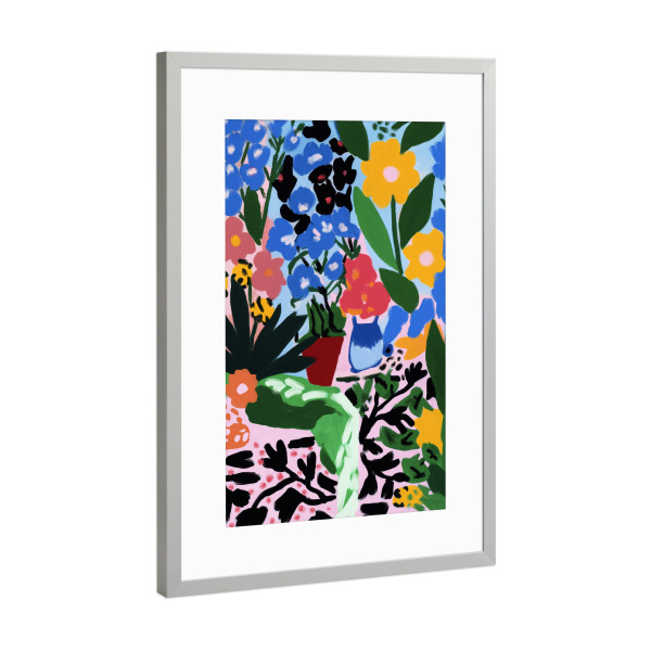 Poster mit Rahmen Silber "Blumen Impressionen" artboxONE - Floral,Abstrakt,Für Mama