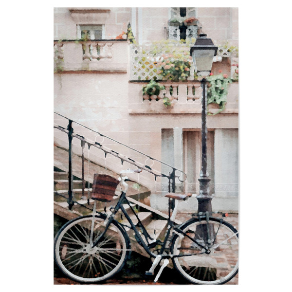 Poster "Rosa Fahrrad in Paris" artboxONE - Natur,Floral,Architektur,Städte / Paris,Sport