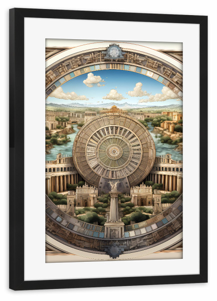 Poster mit Rahmen schwarz "Zivilisationen – Babylon" artboxONE - Städte,Abstrakt,Architektur