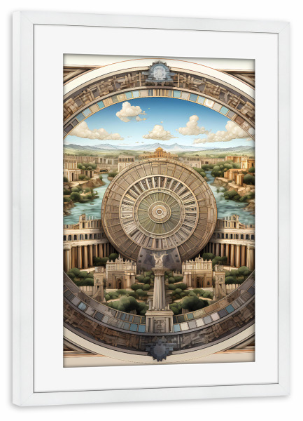 Poster mit Rahmen weiß "Zivilisationen – Babylon" artboxONE - Städte,Abstrakt,Architektur