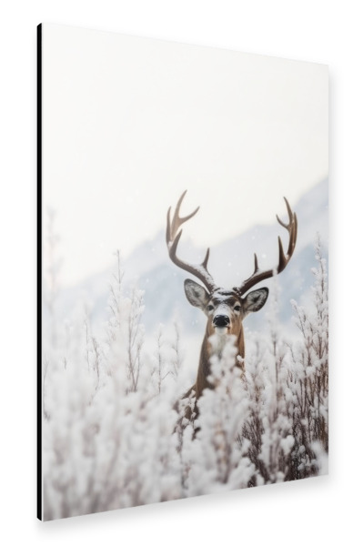 Alu-Dibond "Neugieriger Hirsch" 30x20 cm artboxONE