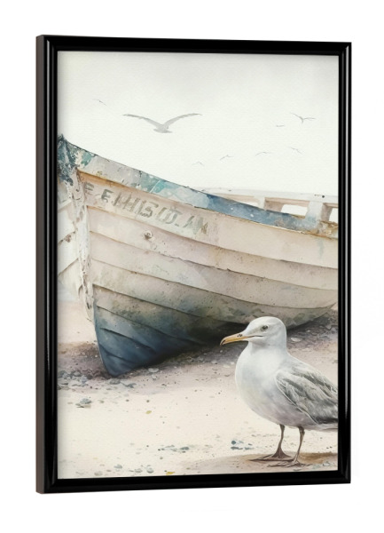 Poster mit schwarzem Rahmen "Ruderboot B" artboxONE - Tiere,Reise / Strand und Meer