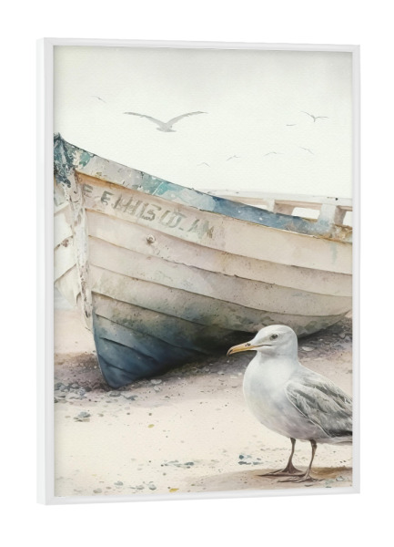 Poster mit weißem Rahmen "Ruderboot B" artboxONE - Tiere,Reise / Strand und Meer