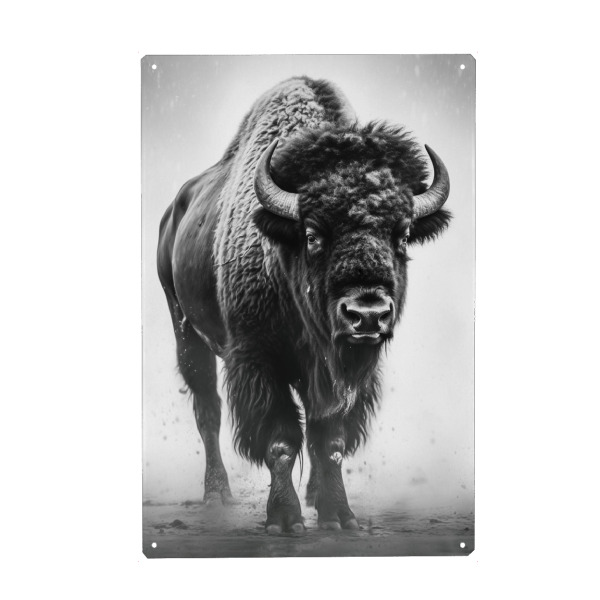 Holzbild "Bison B&W" artboxONE - Natur,Tiere,Reise / Länder