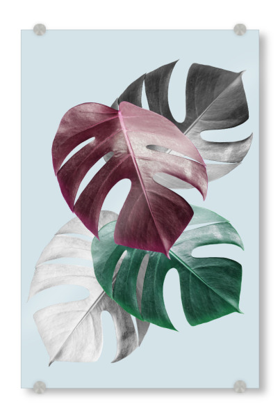 Acrylglasbild "Botanical pattern A" artboxONE - Floral - Natur,Blumen,Fotografie,Illustration,Geometrisch,Aquarell,Malerei,Tropisch,Blätter