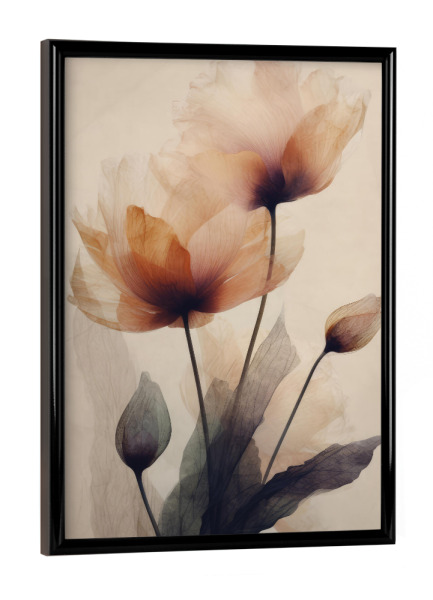 Poster mit schwarzem Rahmen "Transparente Blumen" artboxONE - Floral,Abstrakt,Für Mama