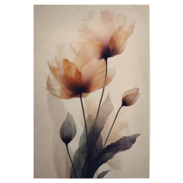 Poster "Transparente Blumen" artboxONE - Floral,Abstrakt,Für Mama